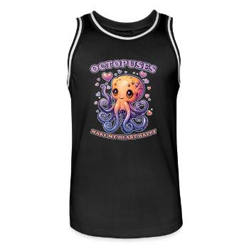 Lustiges Kraken Kopffüßer Tintenfisch Geschenk - Männer Basketball-Trikot - Schwarz/Weiß - Vorne - AI Model Male 185 dark (185cm)
