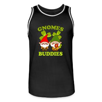 Gnomes Buddies Idée cadeau amusante pour nain de pelouse - Maillot de basket Homme - noir/blanc - Devant - AI Model Male 185 dark (185cm)