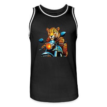 LEOPARD MOTORRAD - Männer Basketball-Trikot - Schwarz/Weiß - Vorne - AI Model Male 185 dark (185cm)
