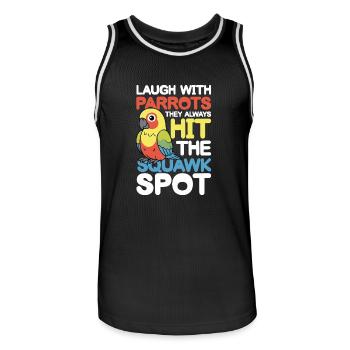 Laugh With Parrots für einen Vogelliebhaber - Männer Basketball-Trikot - Schwarz/Weiß - Vorne - AI Model Male 185 dark (185cm)