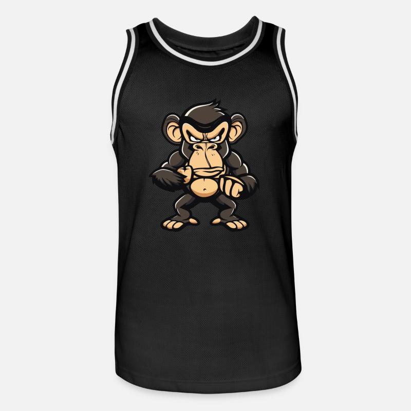 Monkey Comic - Men's Basketball Jersey - black/white