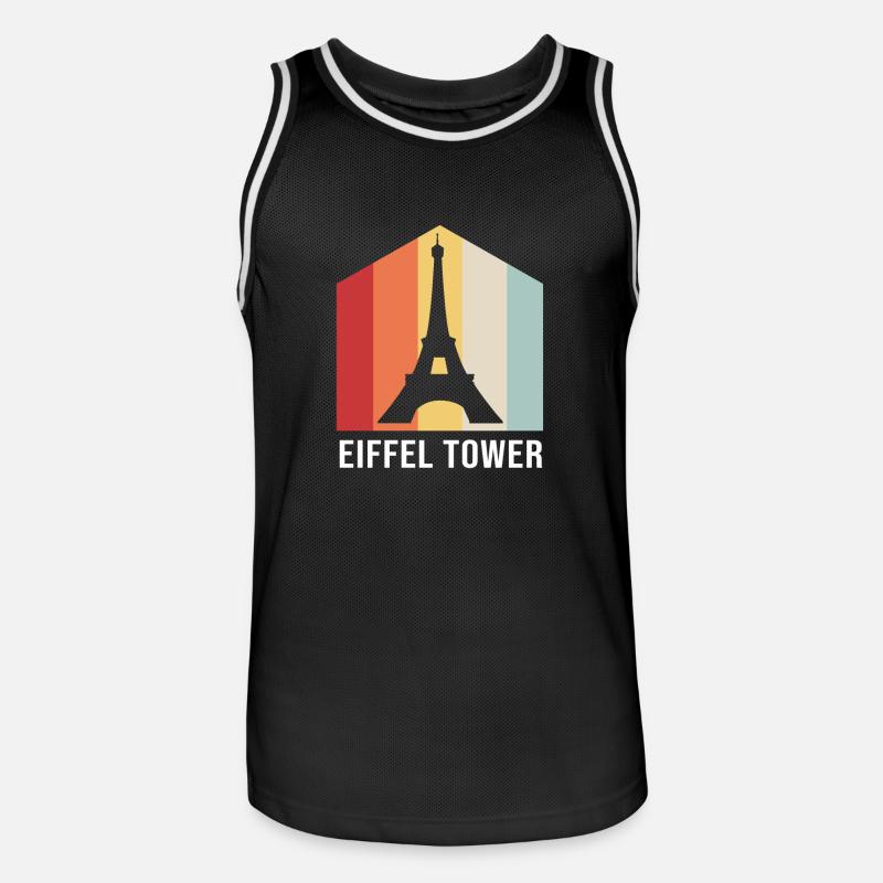 Frankreich Eiffelturm - Männer Basketball-Trikot - Schwarz/Weiß