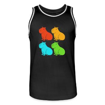 Capybara - Maillot de basket Homme - noir/blanc - Devant - AI Model Male 185 dark (185cm)