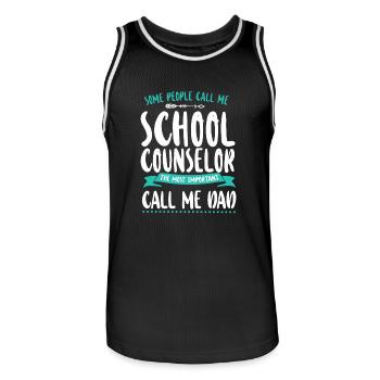 School Counselor Dad Some People - Männer Basketball-Trikot - Schwarz/Weiß - Vorne - AI Model Male 185 dark (185cm)