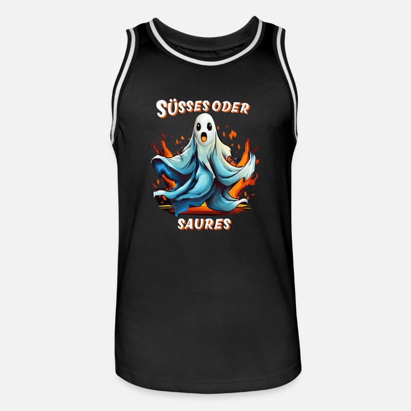 GEIST HALLOWEEN SÜSSES ODER SAURES - Männer Basketball-Trikot - Schwarz/Weiß