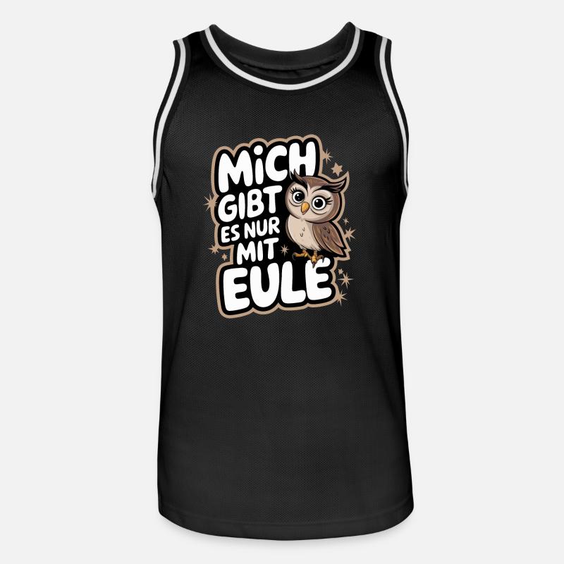 Nachteule Eule Eulen Vogel - Männer Basketball-Trikot - Schwarz/Weiß