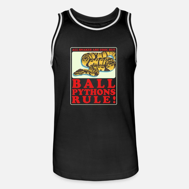 Königspython Python Schlange Geschenk - Männer Basketball-Trikot - Schwarz/Weiß