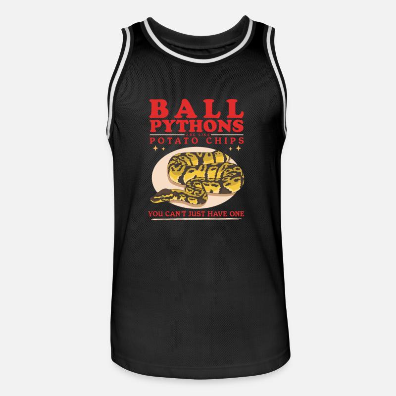 Königspython Python Schlangen Geschenke - Männer Basketball-Trikot - Schwarz/Weiß