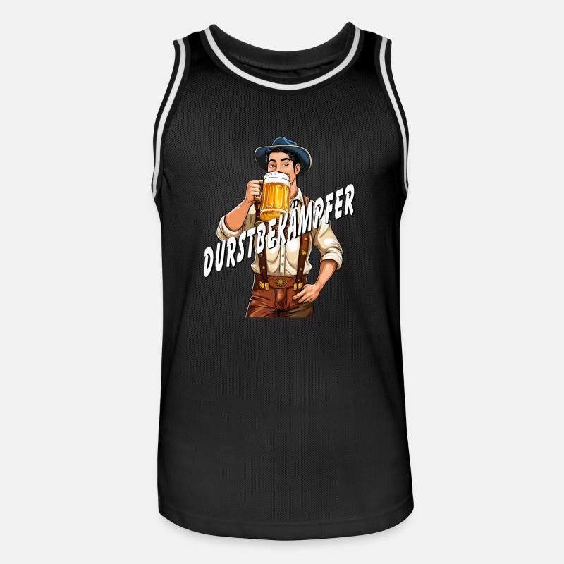 MANN Bier DURSTBEKÄMPFER - Männer Basketball-Trikot - Schwarz/Weiß