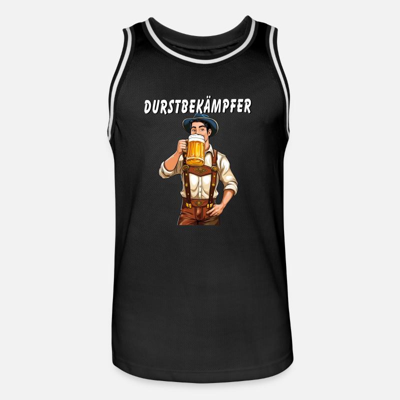 MANN Bier DURSTBEKÄMPFER - Männer Basketball-Trikot - Schwarz/Weiß