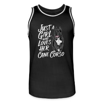 Cane Corso Dog - Men's Basketball Jersey - black/white - Front - AI Model Male 185 dark (185cm)