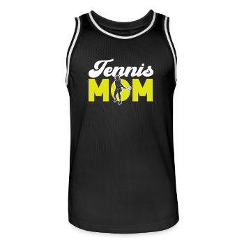 Funny Tennis Player Racket Mom - Men's Basketball Jersey - black/white - Front - AI Model Male 185 dark (185cm)