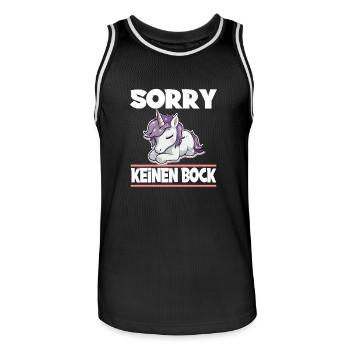 Sorry Keinen Bock Einhorn - Männer Basketball-Trikot - Schwarz/Weiß - Vorne - AI Model Male 185 dark (185cm)