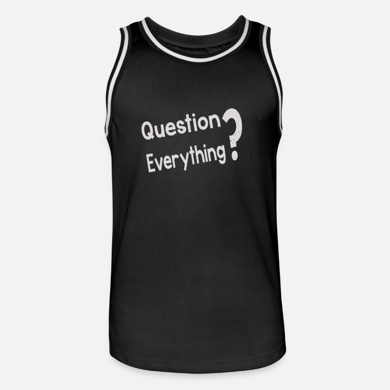 Question Everything - Männer Basketball-Trikot - Schwarz/Weiß