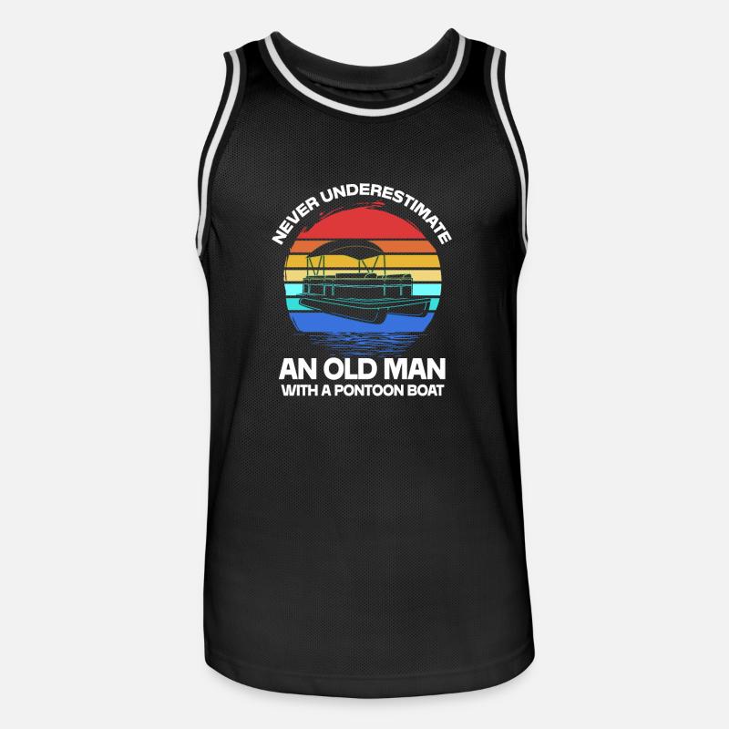 Pontonboot Boot Boote - Männer Basketball-Trikot - Schwarz/Weiß