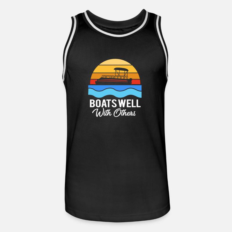 Pontonboot Boot Boote - Männer Basketball-Trikot - Schwarz/Weiß