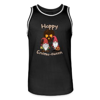 Happy Gnome-Oween Lustiger Halloween Gnom Spruch - Männer Basketball-Trikot - Schwarz/Weiß - Vorne - AI Model Male 185 dark (185cm)