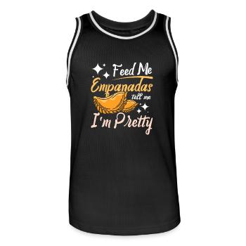 Feed me Empanadas tell me I'm pretty - Men's Basketball Jersey - black/white - Front - AI Model Male 185 dark (185cm)