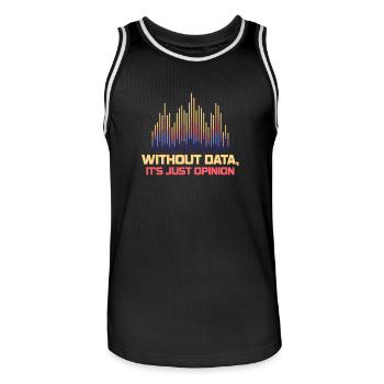 Daten oder es ist nicht passiert für Studenten - Männer Basketball-Trikot - Schwarz/Weiß - Vorne - AI Model Male 185 dark (185cm)