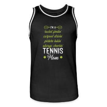 Funny Tennis Player Racket Mom I'm - Männer Basketball-Trikot - Schwarz/Weiß - Vorne - AI Model Male 185 dark (185cm)