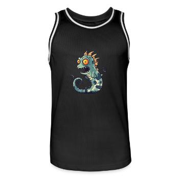 Hippocampe Halloween Bande dessinée drôle - Maillot de basket Homme - noir/blanc - Devant - AI Model Male 185 dark (185cm)