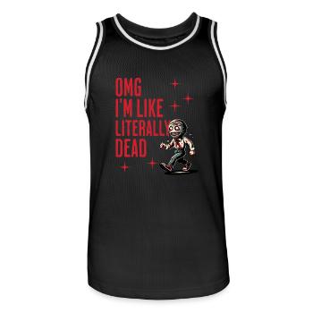 Drôle Halloween Dire DIY Déguisement Rétro - Maillot de basket Homme - noir/blanc - Devant - AI Model Male 185 dark (185cm)