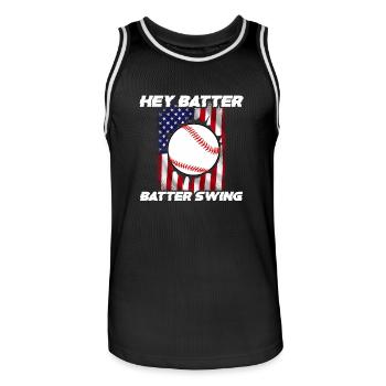Baseball Sport Baseballspieler Pitcher Catcher USA - Männer Basketball-Trikot - Schwarz/Weiß - Vorne - AI Model Male 185 dark (185cm)