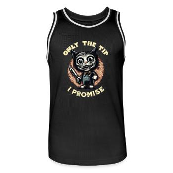 Funny Cat Saying only The Tip Psycho Cat - Men's Basketball Jersey - black/white - Front - AI Model Male 185 dark (185cm)