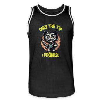 Funny Cat Saying only The Tip Psycho Cat - Men's Basketball Jersey - black/white - Front - AI Model Male 185 dark (185cm)