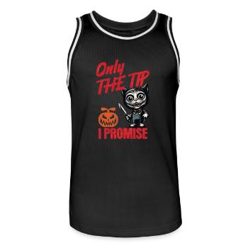 Lustiger Katzen Spruch only The Tip Psycho Katze - Männer Basketball-Trikot - Schwarz/Weiß - Vorne - AI Model Male 185 dark (185cm)