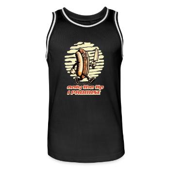 Hot-dog sarcastique disant Halloween drôle - Maillot de basket Homme - noir/blanc - Devant - AI Model Male 185 dark (185cm)