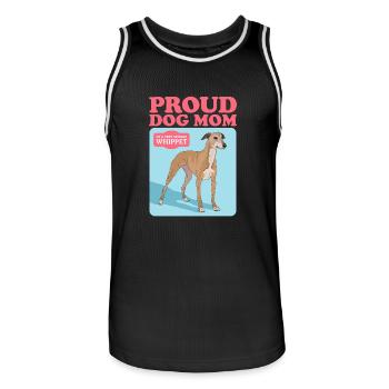 Whippet Mom Petit lévrier anglais Cadeau - Maillot de basket Homme - noir/blanc - Devant - AI Model Male 185 dark (185cm)