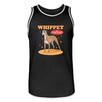Whippet Petits Lévriers Anglais Cadeaux - Maillot de basket Homme - noir/blanc - Devant - AI Model Male 185 dark (185cm)