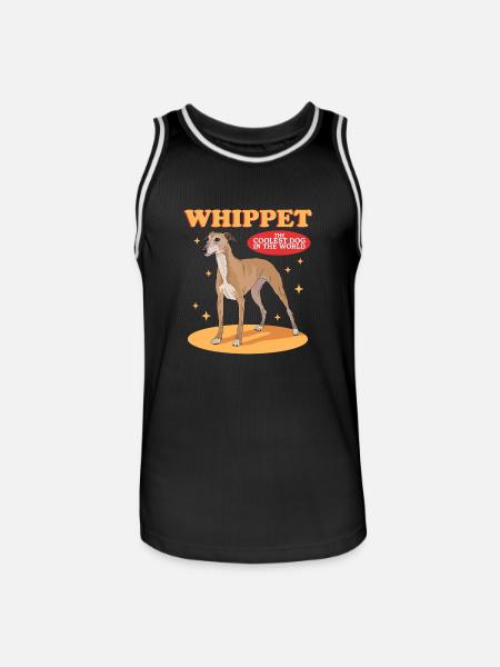 Whippet Petits Lévriers Anglais Cadeaux - Maillot de basket Homme - noir/blanc