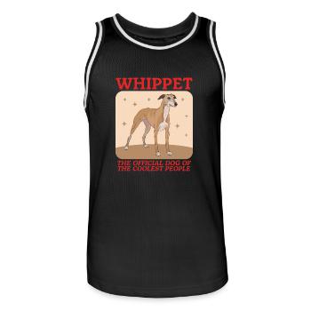Whippet Lévrier anglais Cadeau - Maillot de basket Homme - noir/blanc - Devant - AI Model Male 185 dark (185cm)