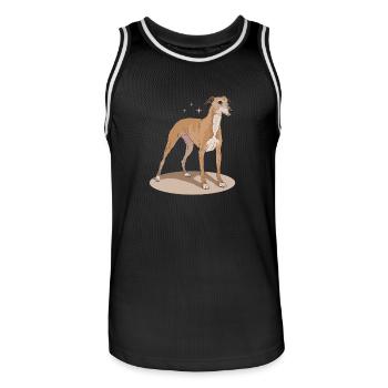 Whippet Englischer Windhund Geschenke - Männer Basketball-Trikot - Schwarz/Weiß - Vorne - AI Model Male 185 dark (185cm)