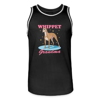 Whippet Granny English Greyhound Cadeau - Maillot de basket Homme - noir/blanc - Devant - AI Model Male 185 dark (185cm)