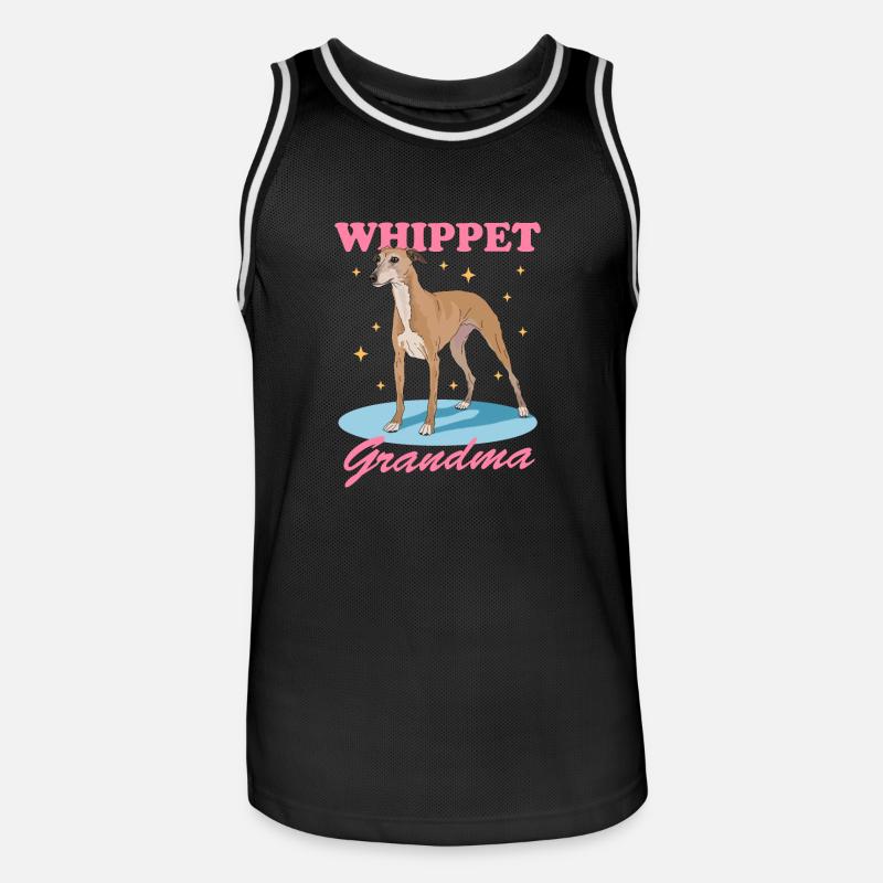 Whippet Oma Englischer Windhund Geschenk - Männer Basketball-Trikot - Schwarz/Weiß