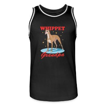 Whippet Grandpa Lévrier anglais Cadeau - Maillot de basket Homme - noir/blanc - Devant - AI Model Male 185 dark (185cm)
