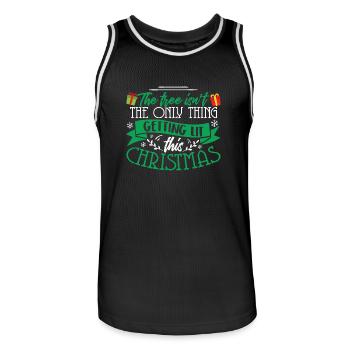 Tree Isn't The Only Thing Getting Lit Christmas - Men's Basketball Jersey - black/white - Front - AI Model Male 185 dark (185cm)