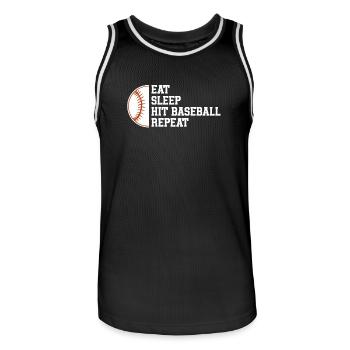 Baseball Sport Baseballspieler Pitcher Catcher USA - Männer Basketball-Trikot - Schwarz/Weiß - Vorne - AI Model Male 185 dark (185cm)