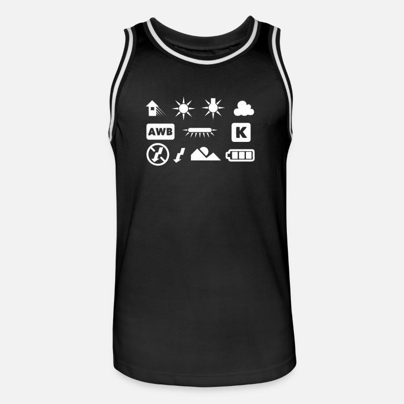 Camera Function Image Photography - Men's Basketball Jersey - black/white