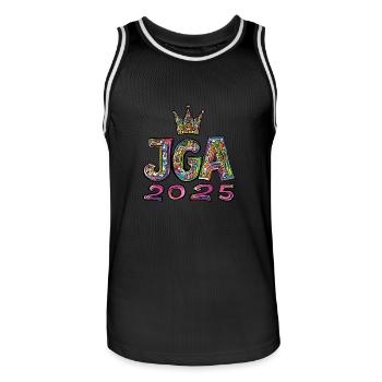Jga 2025 Junggesellenabschied - Männer Basketball-Trikot - Schwarz/Weiß - Vorne - AI Model Male 185 dark (185cm)