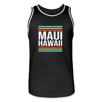 Maui Hawaii Hawaiian - Men's Basketball Jersey - black/white - Front - AI Model Male 185 dark (185cm)