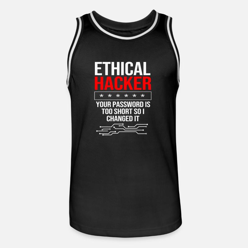 Cybersecurity Cyber Programmierer Hacker - Männer Basketball-Trikot - Schwarz/Weiß