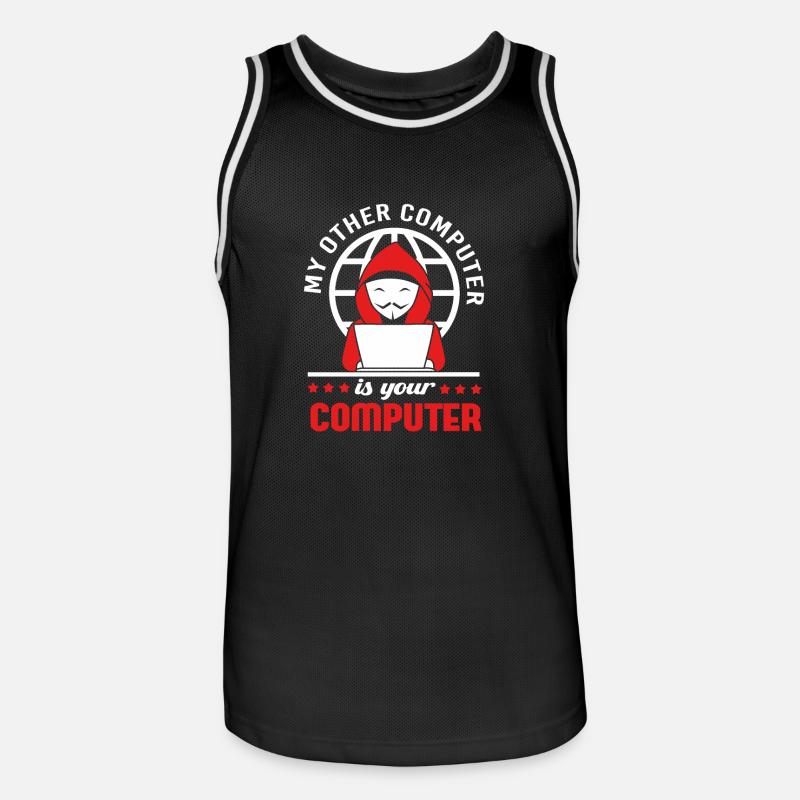 Cybersecurity Cyber Programmer Hacker - Men's Basketball Jersey - black/white