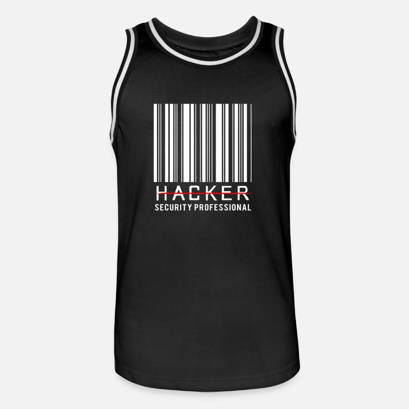 Cyber programmeur cybersécurité Hacker - Maillot de basket Homme - noir/blanc