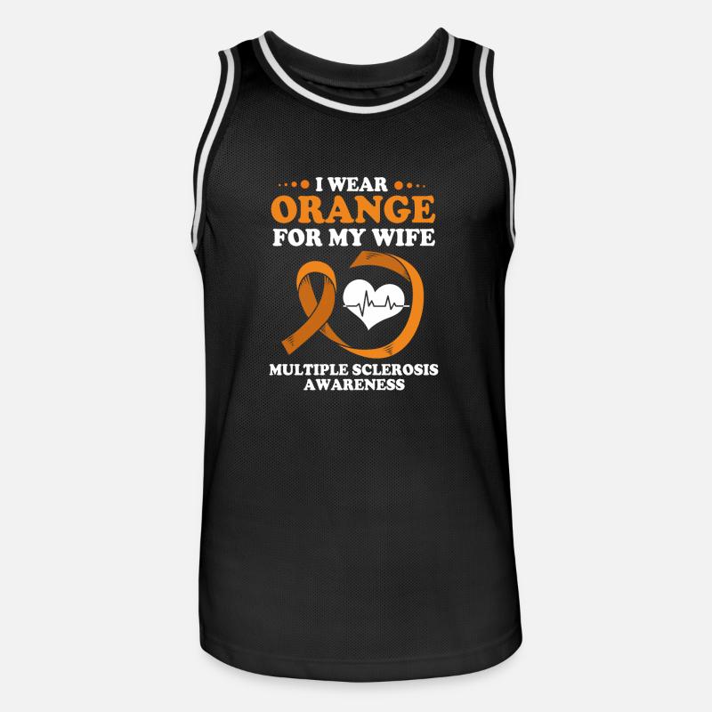 Multiple Sclerosis MS - Men's Basketball Jersey - black/white