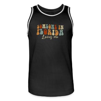Someone In Florida Loves Me - Men's Basketball Jersey - black/white - Front - AI Model Male 185 dark (185cm)