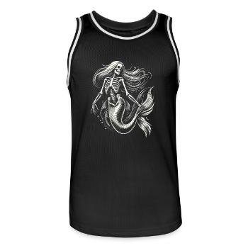 Skelett Meerjungfrau Mystischer Ozean Kunst - Männer Basketball-Trikot - Schwarz/Weiß - Vorne - AI Model Male 185 dark (185cm)